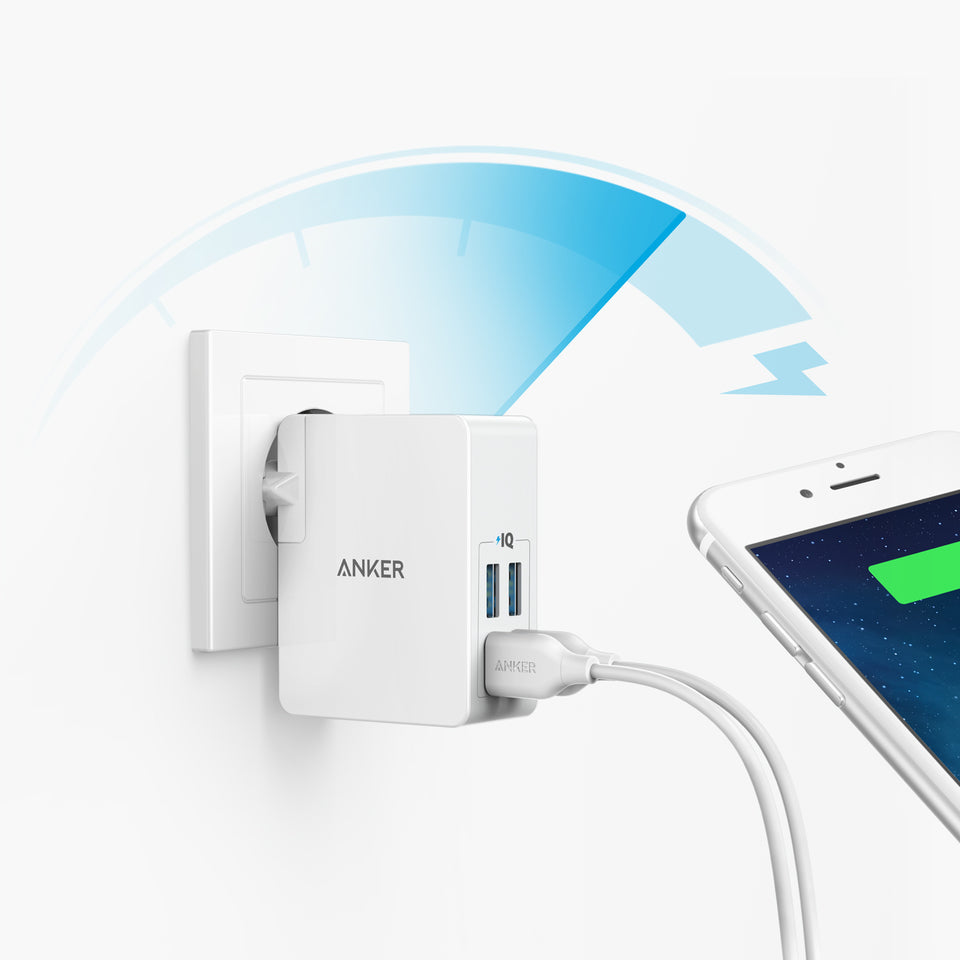 Anker PowerPort 4 Lite Highspeed 27W Charger With 4 USB-A PowerIQ Ports Anker PowerPort 4 Lite Highspeed 27W Charger With 4 USB-A PowerIQ Ports